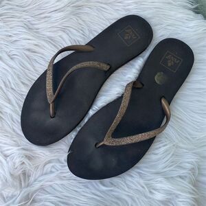 Reef Women's Cushion Stargazer Flip Flops Black Size 9 Casual Summer